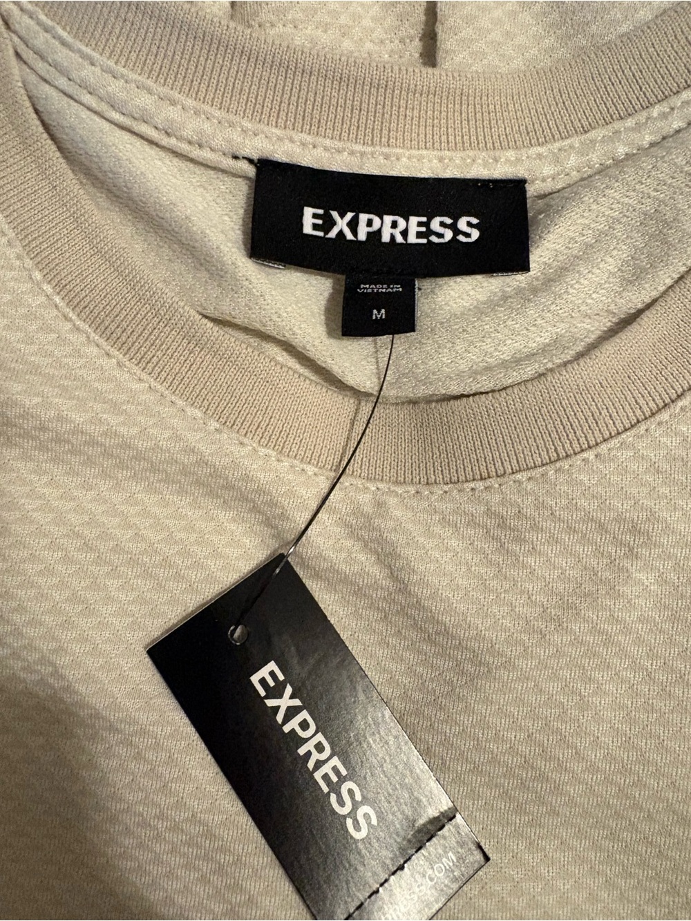 Express Men’s Crewneck Sweater in Light Taupe